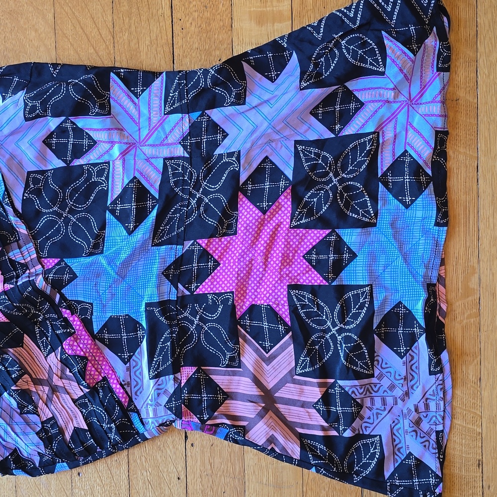 NWT,Plenty by Tracy Reese Hawaiian Quilt Star Print One Shoulder Silk Top,  0 - Picture 8 of 13